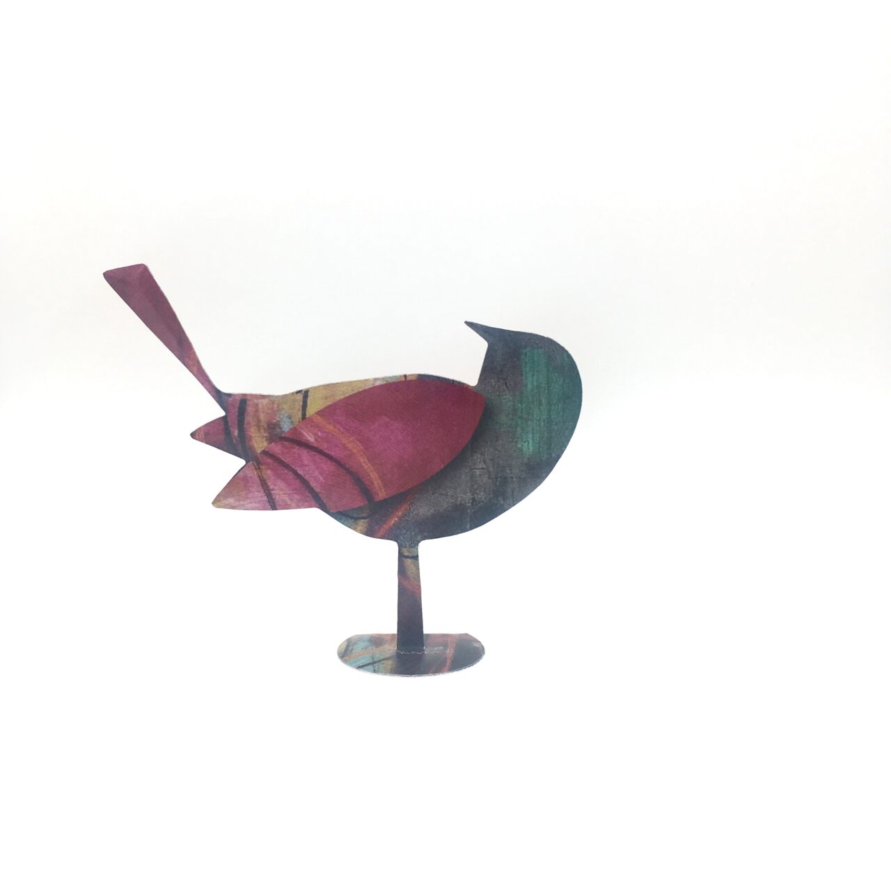 Standing Aluminum Bird red