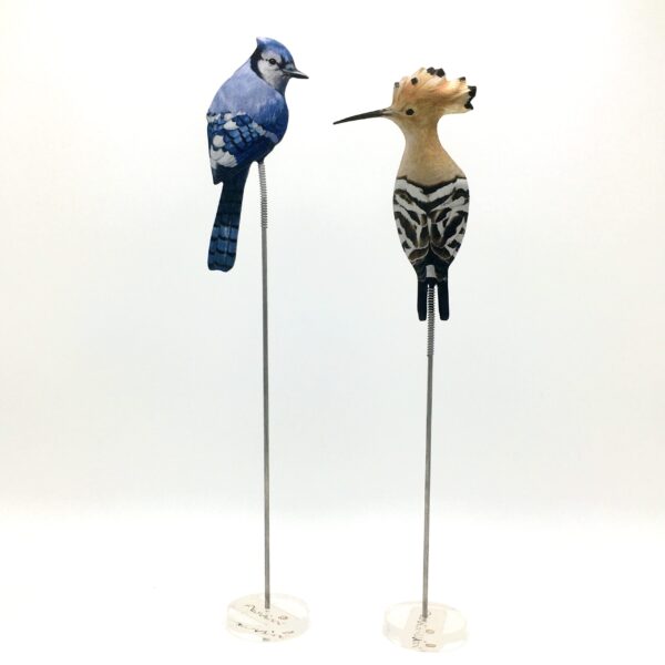 Standing Aluminum Bird on plexiglass / blue - Image 2