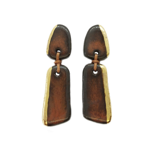 Kiveli Κεραμικά Σκουλαρίκια - κόκκινο καφέ - Image 2