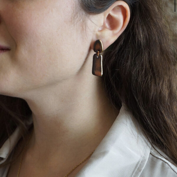 Kiveli Κεραμικά Σκουλαρίκια - κόκκινο καφέ - Image 3