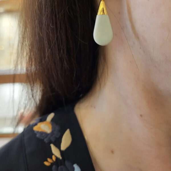 Dangle Ceramic Earrings Harmonia Celadon - Image 2