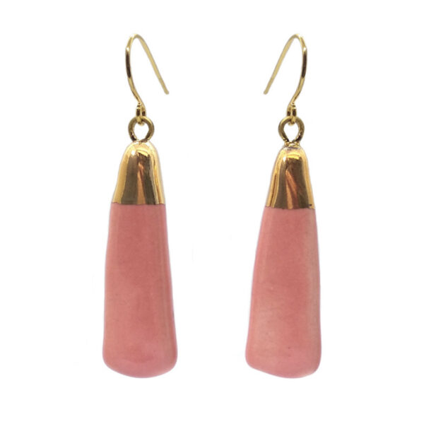 Dangle Ceramic Earrings Aura Pink - Image 2