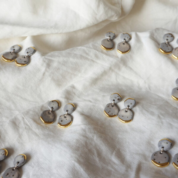 Kiveli Κεραμικά Σκουλαρίκια - άσπρο της πέτρας - Image 3