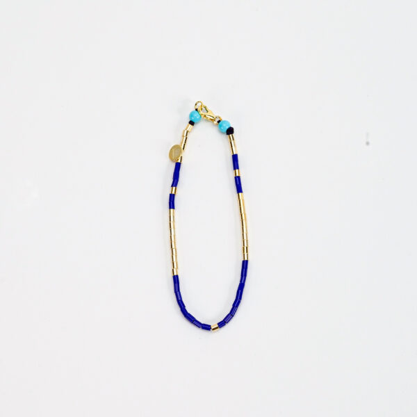 Tube Collection Bracelet blue Goldplated