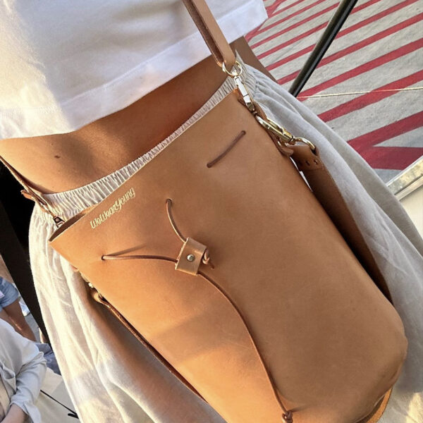 Δερμάτινη Τσάντα Πουγκί Οία vachetta φυσική - Image 10