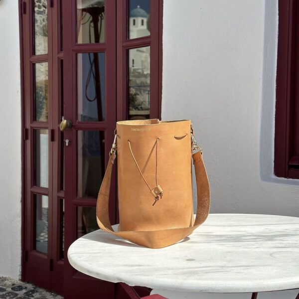 Δερμάτινη Τσάντα Πουγκί Οία vachetta φυσική - Image 2