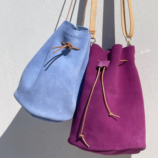 Δερμάτινη Τσάντα Πουγκί μωβ - Image 2