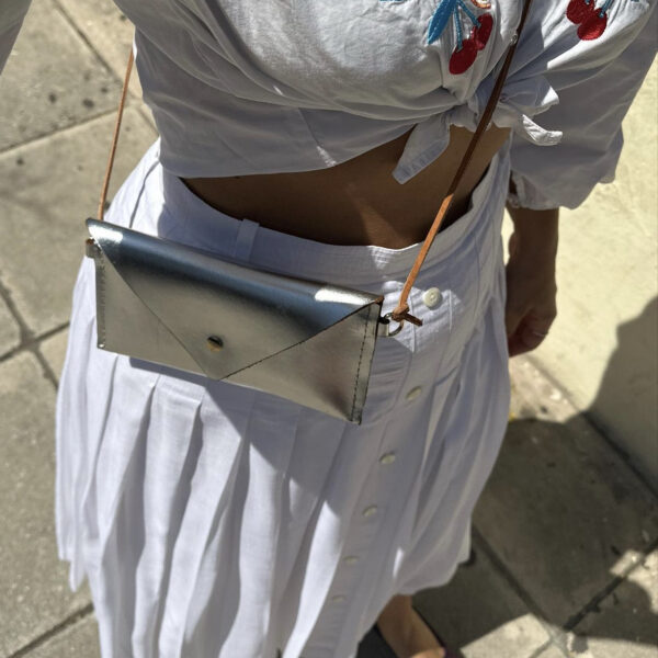 Leather Isla Pocket bag - metallic gold - Image 6