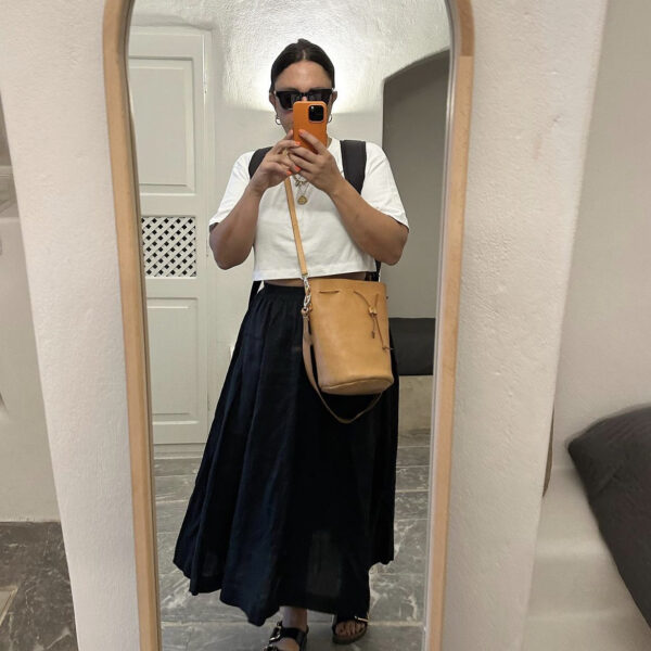 Δερμάτινη Τσάντα Πουγκί Οία vachetta φυσική - Image 8