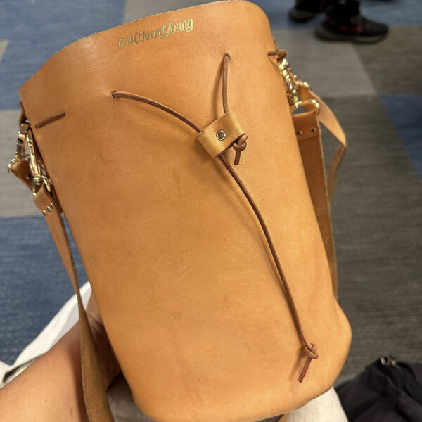 Δερμάτινη Τσάντα Πουγκί Οία vachetta φυσική - Image 11