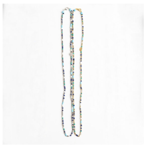 Tube Collection Necklace stone pearls  Silver - Image 2