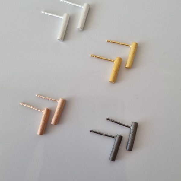 Batons stud earrings mini me silver - Image 2