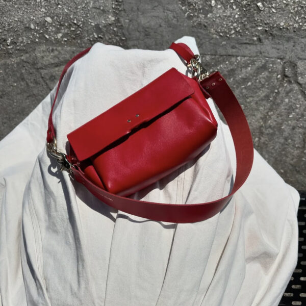 Leather Box Bag Fresh Red - Image 6