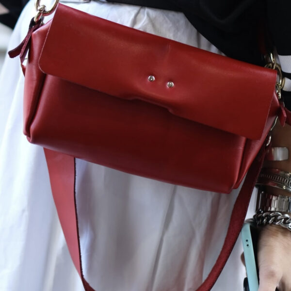 Leather Box Bag Fresh Red - Image 5
