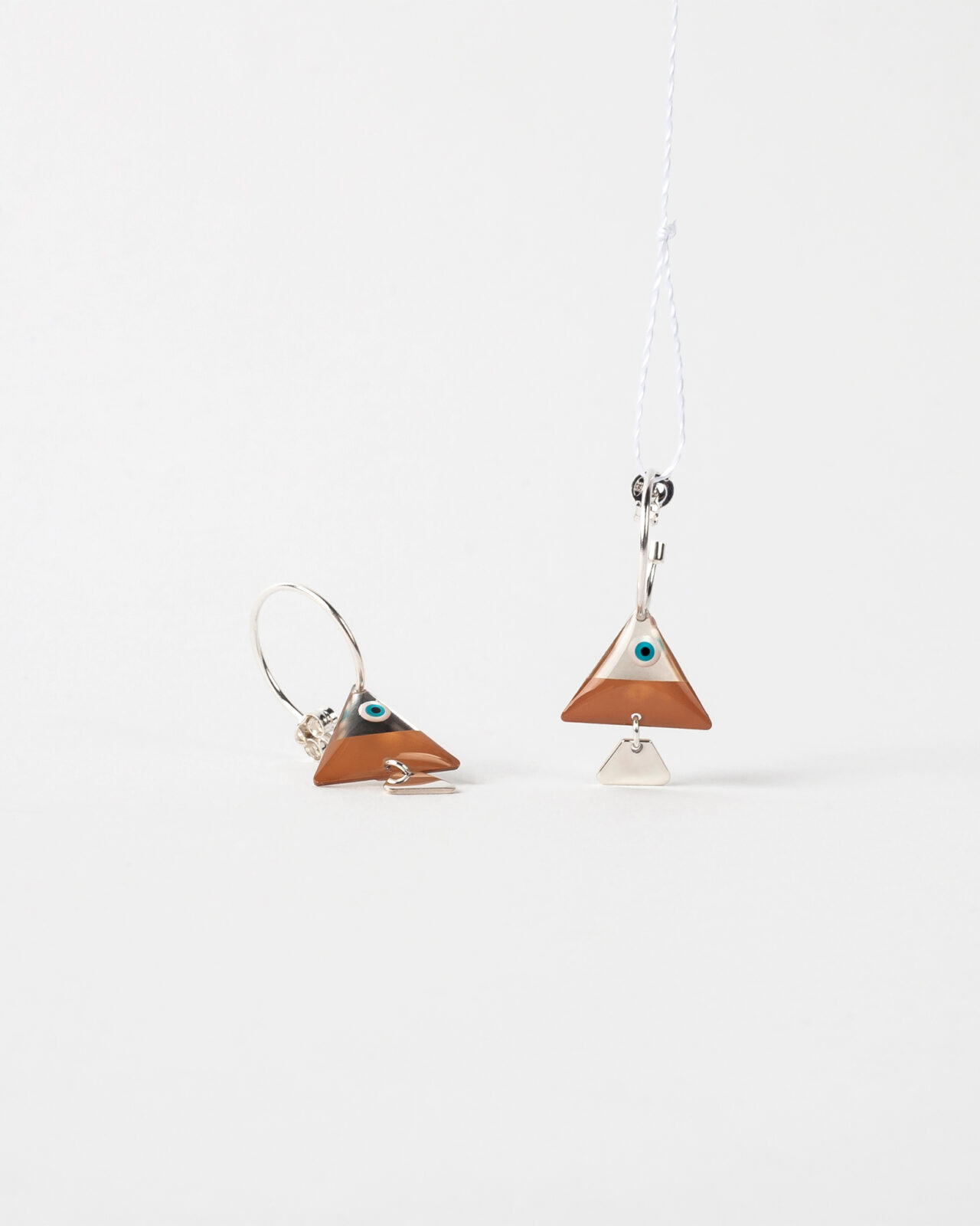 Triangle Fish silver Earrings