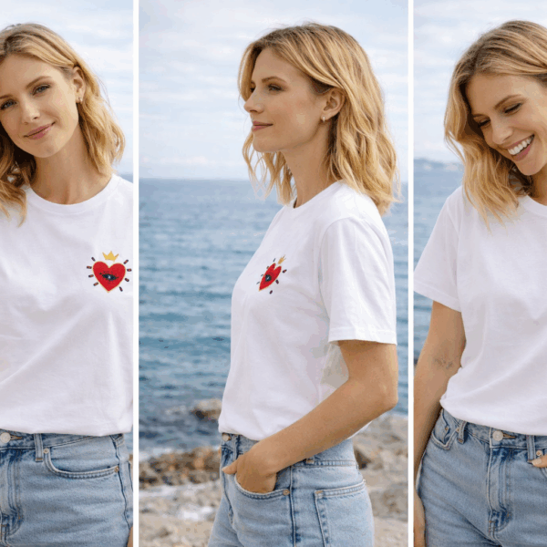 Embroidered T-Shirt with our Heart design - Image 2