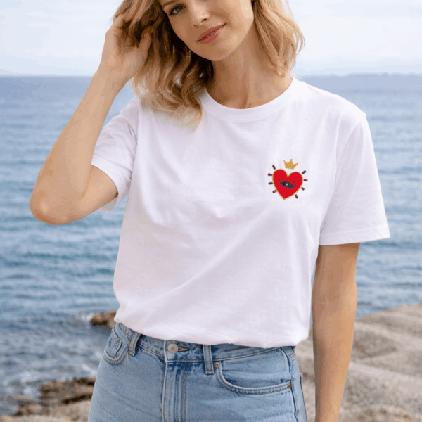 Embroidered T-Shirt with our Heart design