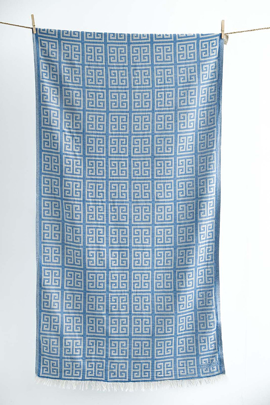 Pestemal Beach towel - Meandros blue